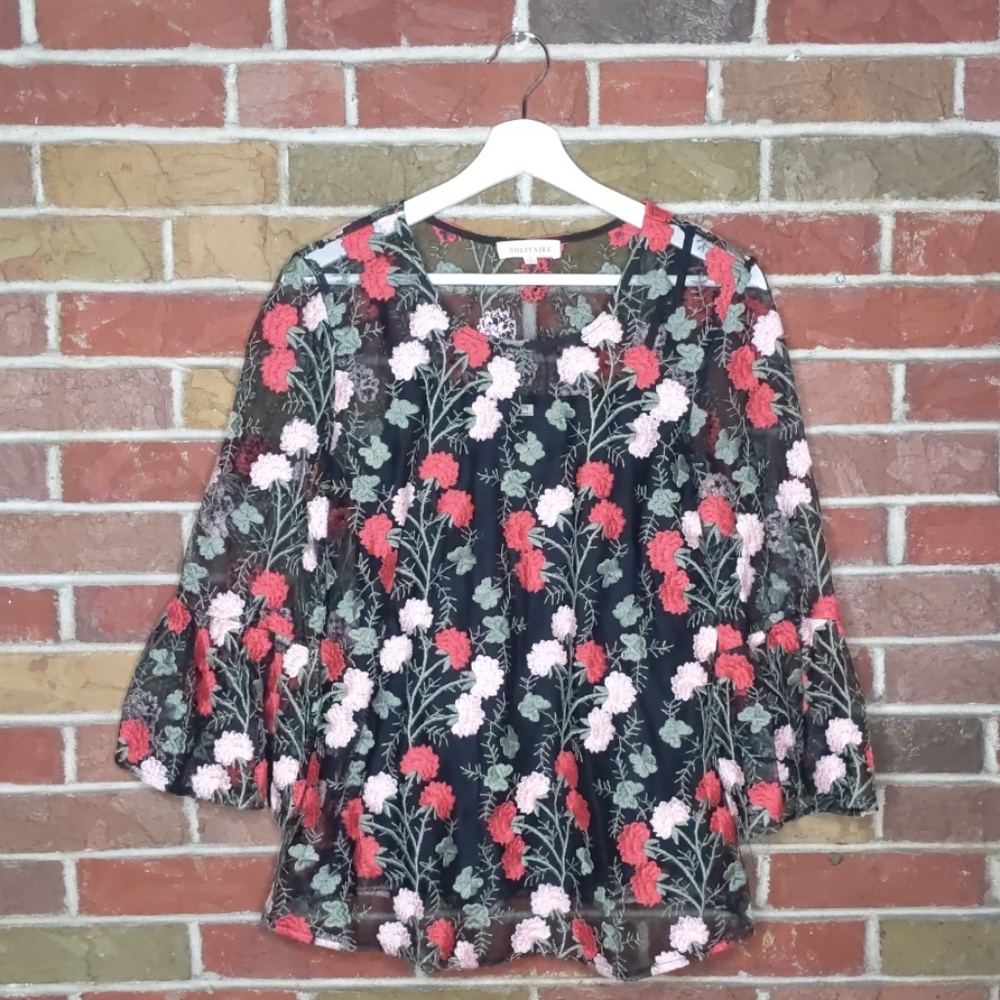 Amongst the flowers embroidered top